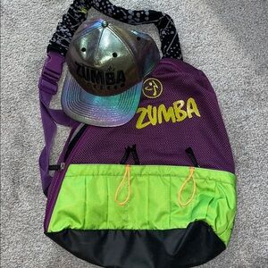 ZUMBA all Day to Night Multi Color Shiny irridescent cap hat SnapBack & Backpack